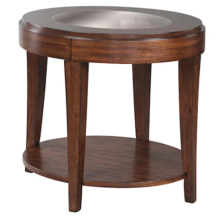 Oval End Table With Shelf